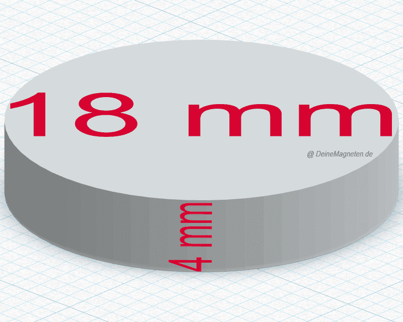 Neodym-Magnete Ø 18×4 mm N52 / Runde Starkmagnete, NdFeB, Extremer Supermagnet