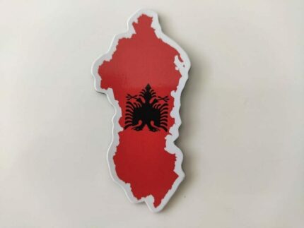 Kühlschrankmagnet Albanien – Magnet für Kühlschrank mit albanische Flagge / Fahne / Wappen und Landkarte