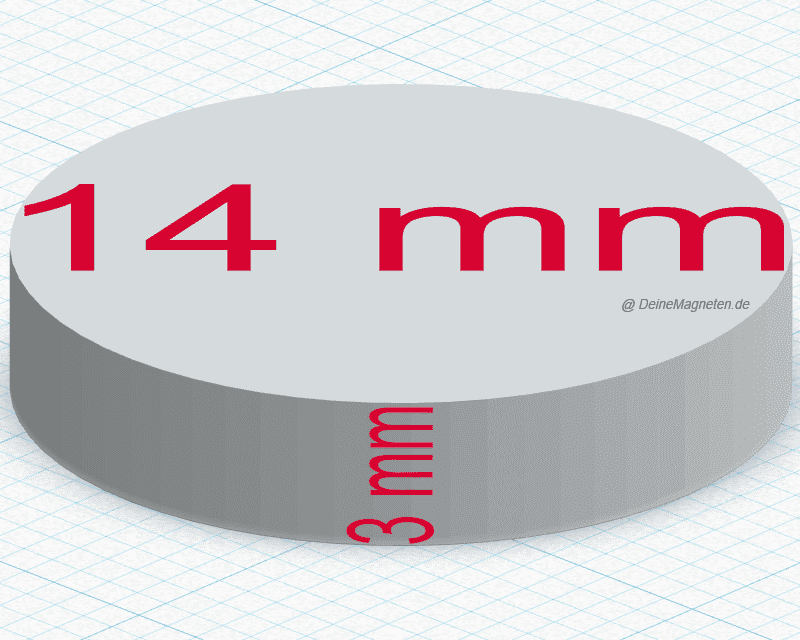 Neodym-Magnete Ø 14×3 mm N52 / Runde NdFeB Supermagnete