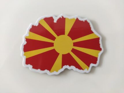 Kühlschrankmagnet Mazedonien – Magnet für Kühlschrank mit mazedonische Flagge / Fahne und Landkarte