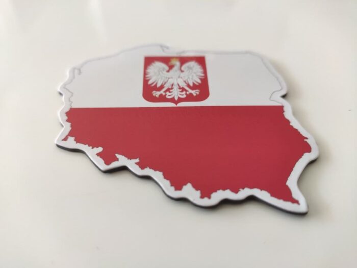 Kühlschrankmagnet Polen – Magnet für Kühlschrank mit polnische Flagge / Fahne / Wappen und Landkarte