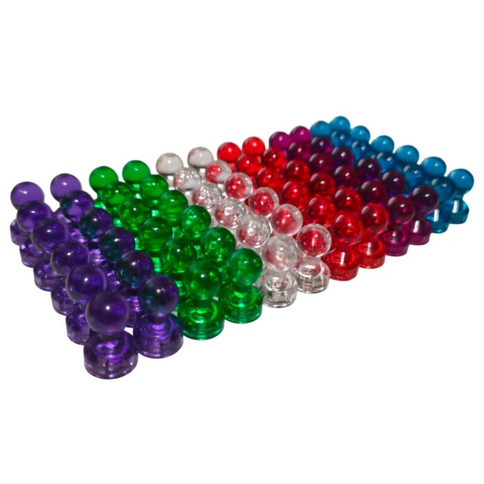 Kegelmagnet Bunt/Farbig mit Neodym Starkmagnet - Magnetpins für Kühlschrank- / Pinnwand / Büro / Whiteboards / Tafeln