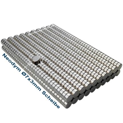 Neodym 7x3 NdFeB Magnetscheibe, N30 Starkmagnet, Supermagnet