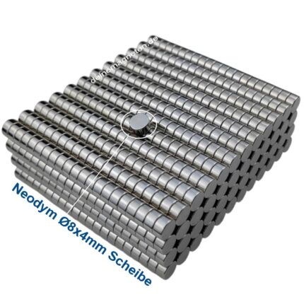 Neodym Scheiben-Starkmagnet 8x4mm NdFeB Runde Supermagnete N30