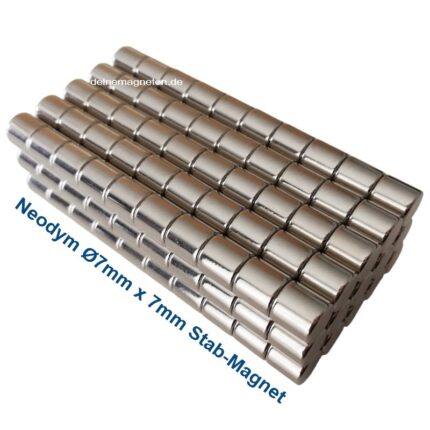 Neodym Stabmagnet 7x7mm - Starke N45-Güte, NdFeB Rundmagnet