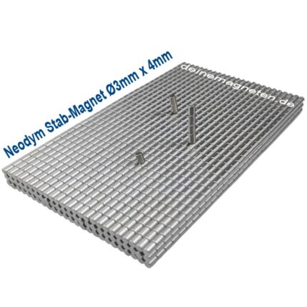 Neodym Magnet Ø3x4mm Stab | Rund, N35, Nickel