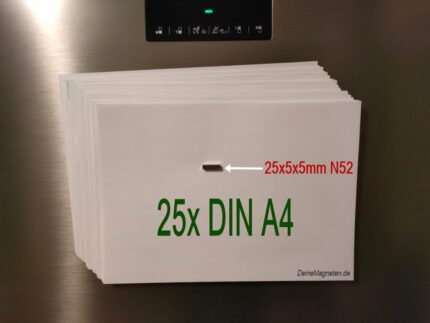 Neodym Quadermagnet 20x5x5mm, NdFeB Powermagnet in sehr starken N52-Güte