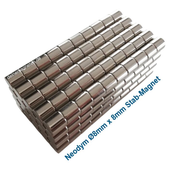 Neodym Stabmagnet 8x8mm N45-Starker Runder NdFeB Supermagnet