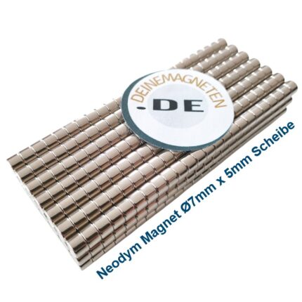 Neodym Magnet Ø7x5mm N52 - Extrem starker NdFeB in runder Form
