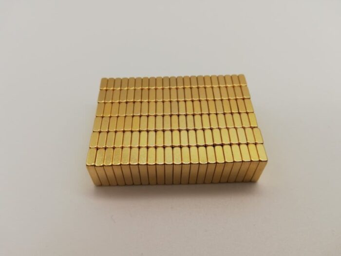 Quader Mini-Magnete 10x5x2mm, Starke Blockmagnete im N50-Format, vergoldet
