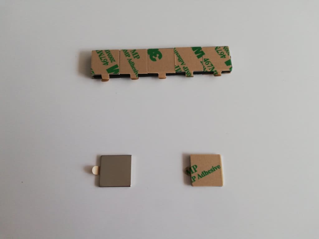 Neodym 15x15x1mm selbstklebende Quader-Magnete NdFeB N35 Blockmagnete mit klebende Rückseite