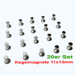 Kegelmagnet Ø11x13mm - Magnet Pin für Pinnwand, Kühlschrank usw. (20er Set) Kegelmagnet Ø11x13mm - Magnet Pin für Pinnwand, Kühlschrank usw. (20er Set)