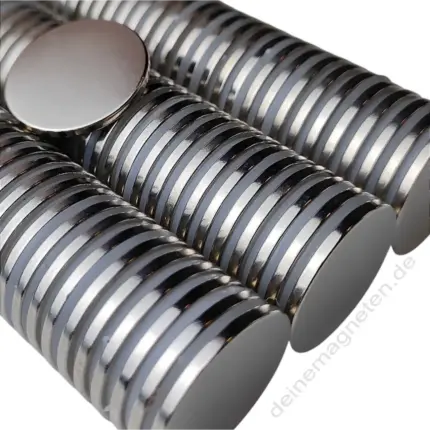 Neodym Magnet 25x2mm N52, Scheibe, Rund, Vernickelt, max °80
