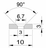 Neodym Ringmagnet 10x3x3mm N52 mit Bohrung/Loch und Senkung