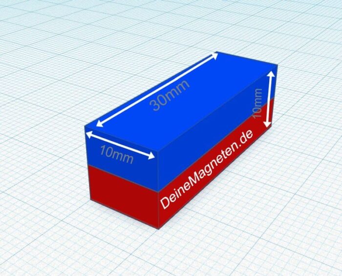 Neodym Quader 30x10x10mm Magnet, Sehr starker NdFeB N45 Block Magnet