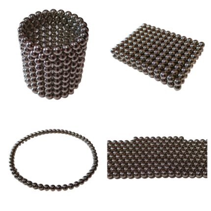 Neodym Kugelmagnet 5mm (100 Stück), starke magnetische Bälle, Silber, Magnetkugeln