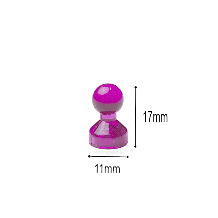20x Kegelmagnet 11mm x 17mm mit Neodym-Magnet-Kern, Pink-Transparent 20x Kegelmagnet 11mm x 17mm mit Neodym-Magnet-Kern, Pink-Transparent