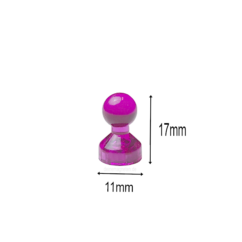 20x Kegelmagnet 11mm x 17mm mit Neodym-Magnet-Kern, Pink-Transparent 20x Kegelmagnet 11mm x 17mm mit Neodym-Magnet-Kern, Pink-Transparent
