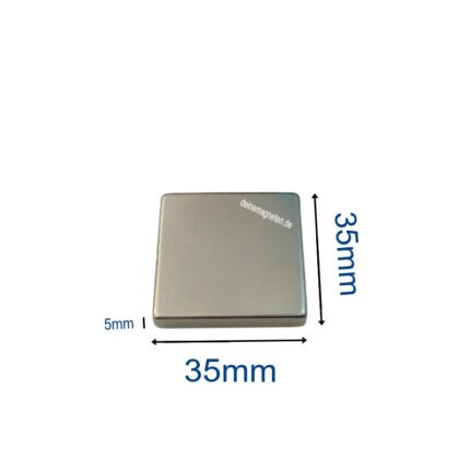 Neodym Magnet 35x35x5mm Quader, N45, Nickel