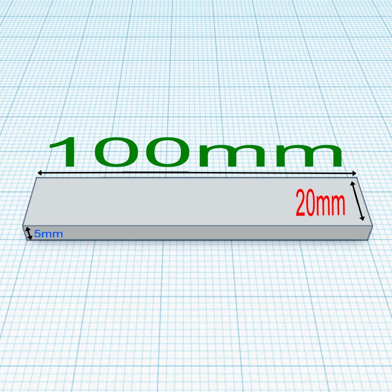 Neodym 100x20x5mm N40 Quader-Magnet, NdFeB Blockmagnet 10cm Länge
