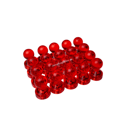 20x Kegelmagnet 11mm x 17mm mit Neodym-Magnet-Kern, Orange-Transparent