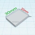 Neodym Quader 30x20x3mm Magnet N45, Permanentmagnet NdFeB NiCuNi