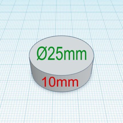 Neodym Scheibe 25x10mm N45-Magnetisierung, NdFeB Dauermagnet Rund