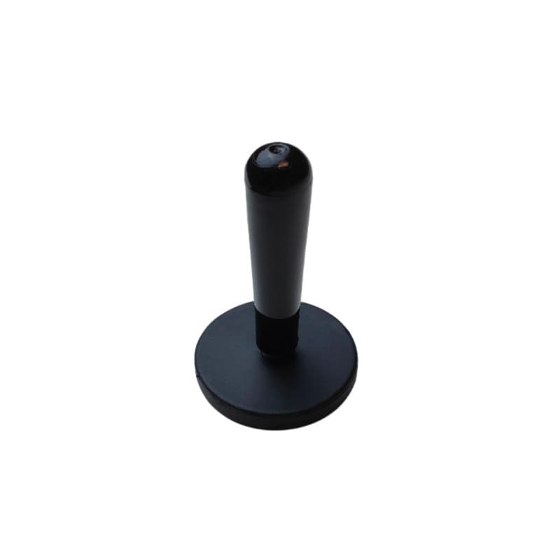Neodym-Magnetsystem gummiert mit Griff, M4-Innengewinde – Ø43 mm | 69 mm Höhe, schwarz