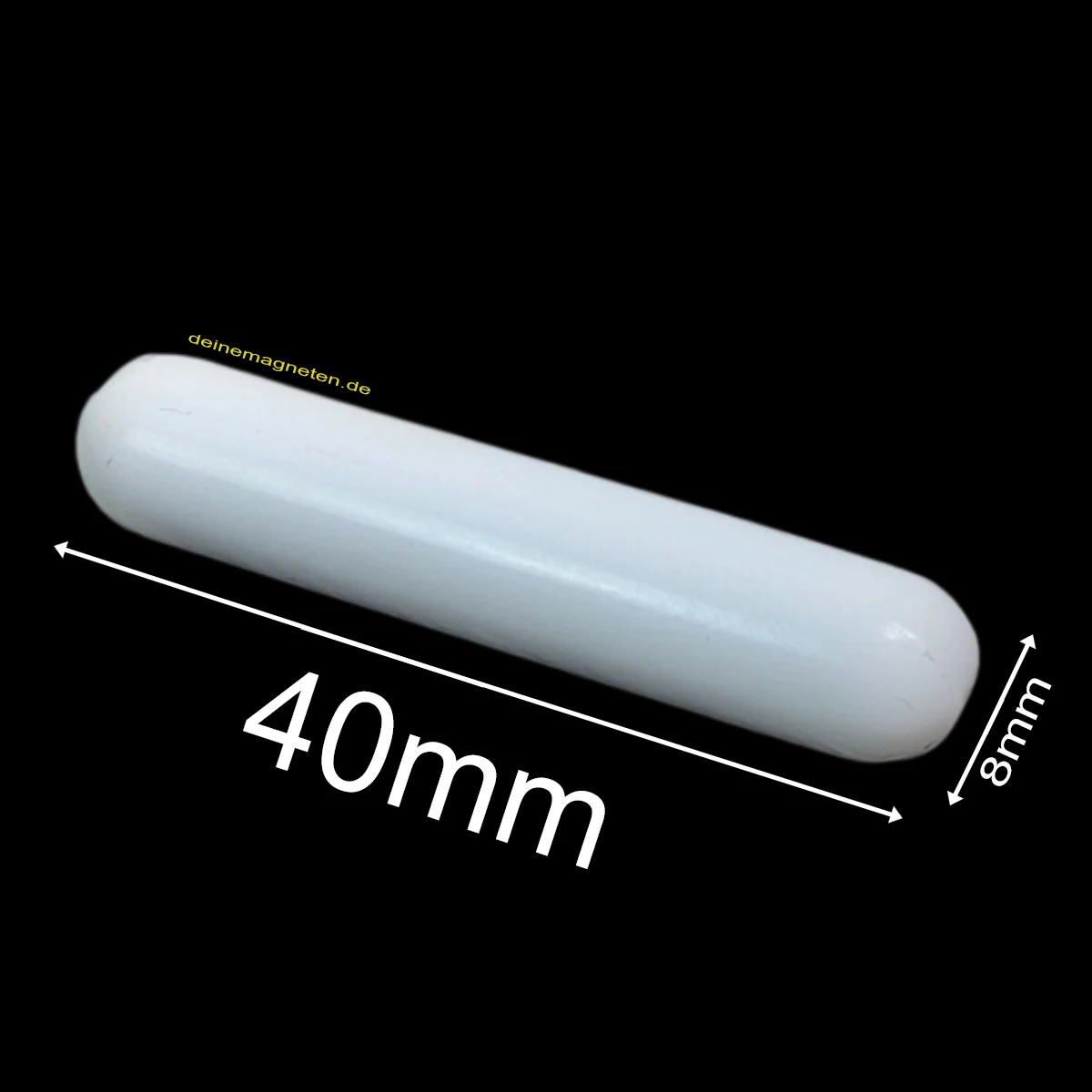 PTFE-Magnetrührstab – Zylindrisch, 8 mm × 40 mm | Temperaturbeständig –200 °C bis +260 °C