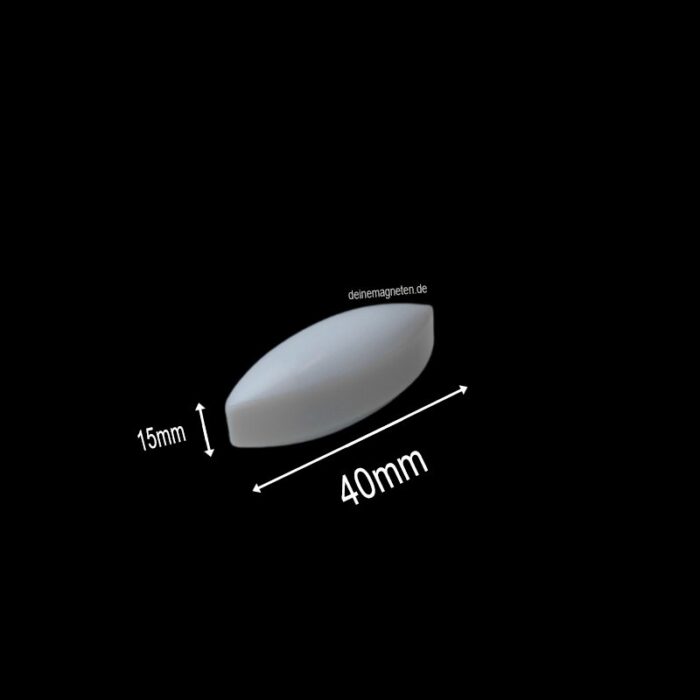 PTFE-Magnetrührstab – Ovalform, 15 mm (mittig) × 40 mm | Temperaturbeständig –200 °C bis +260 °C