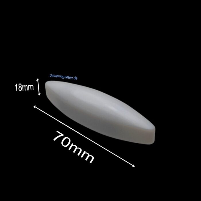 PTFE-Magnetrührstab – Ovalform, 18 mm (mittig) × 70 mm | Temperaturbeständig –200 °C bis +260 °C