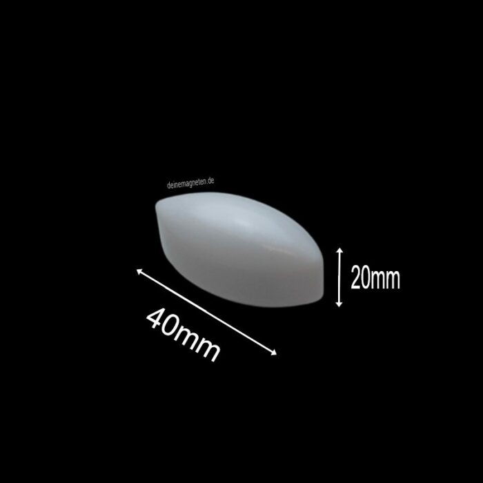 PTFE-Magnetrührstab – Ovalform, 20 mm (mittig) × 40 mm | Temperaturbeständig –200 °C bis +260 °C