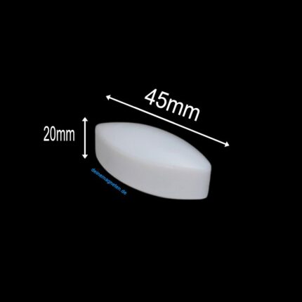 PTFE-Magnetrührstab – Ovalform, 20 mm (mittig) × 45 mm | Temperaturbeständig –200 °C bis +260 °C