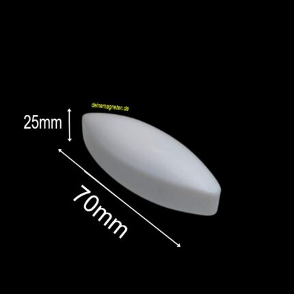 PTFE-Magnetrührstab – Ovalform, 25 mm (Mitte) × 70 mm | Temperaturbeständig –200 °C bis +260 °C