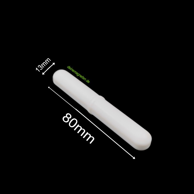 PTFE-Magnetrührstab – Zylindrisch mit Mittelring, 13 mm × 80 mm | Temperaturbeständig –200 °C bis +260 °C