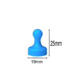 Kegelmagnet 19mm x 25mm mit Neodym-Magnet-Kern, Blau (10er Set)