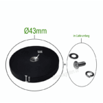 Neodym-Magnetsystem gummiert mit M4-Innengewinde – Ø43 mm | 6 mm Höhe, schwarz Neodym-Magnetsystem gummiert mit M4-Innengewinde – Ø43 mm | 6 mm Höhe, schwarz