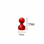 20x Kegelmagnet 11mm x 17mm mit Neodym-Magnet-Kern, Rot-Transparent