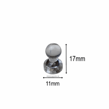 20x Kegelmagnet 11mm x 17mm mit Neodym-Magnet-Kern, Weiß-Transparent