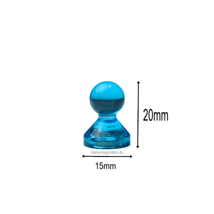 20x Kegelmagnet 15mm x 20mm mit Neodym-Magnet-Kern, Blau-Transparent 20x Kegelmagnet 15mm x 20mm mit Neodym-Magnet-Kern, Blau-Transparent