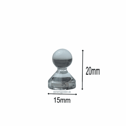 20x Kegelmagnet 15mm x 20mm mit Neodym-Magnet-Kern, Weiß-Transparent
