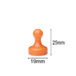 Kegelmagnet 19mm x 25mm mit Neodym-Magnet-Kern, Orange (10er Set) Kegelmagnet 19mm x 25mm mit Neodym-Magnet-Kern, Orange (10er Set)