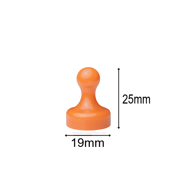 Kegelmagnet 19mm x 25mm mit Neodym-Magnet-Kern, Orange (10er Set) Kegelmagnet 19mm x 25mm mit Neodym-Magnet-Kern, Orange (10er Set)