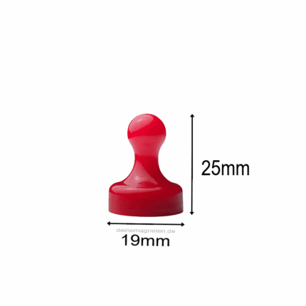 Kegelmagnet 19mm x 25mm mit Neodym-Magnet-Kern, Rot (10er Set) Kegelmagnet 19mm x 25mm mit Neodym-Magnet-Kern, Rot (10er Set)