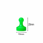 Kegelmagnet 19mm x 25mm mit Neodym-Magnet-Kern, Neon-Grün (10er Set)