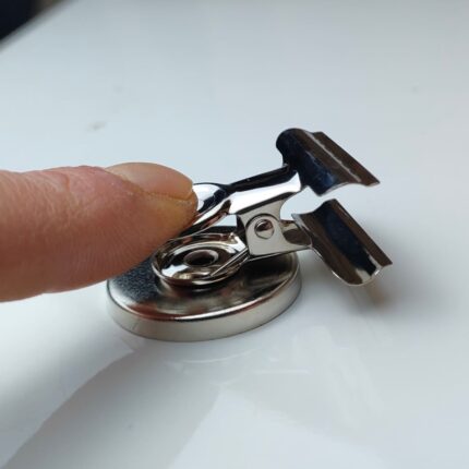 10er Set Magnetklammern 30 mm, Silber, Ferrit-Kern, Magnetclips, Klemme