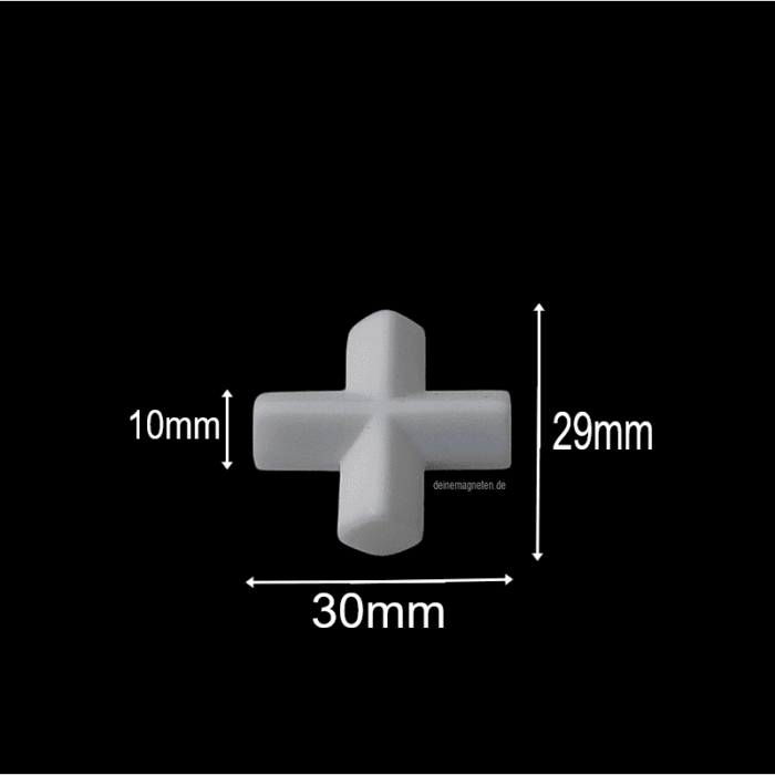 PTFE-Magnetrührer – Kreuzform, Weiß | 30 mm Länge × 29 mm Breite × 10 mm Höhe | Chemikalienbeständig & temperaturstabil PTFE-Magnetrührer – Kreuzform, Weiß | 30 mm Länge × 29 mm Breite × 10 mm Höhe | Chemikalienbeständig & temperaturstabil