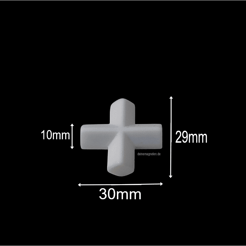 PTFE-Magnetrührer – Kreuzform, Weiß | 30 mm Länge × 29 mm Breite × 10 mm Höhe | Chemikalienbeständig & temperaturstabil