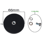 Neodym-Magnetsystem gummiert Ø66 mm mit 1/4"-20 Innengewinde – inklusive Schraube & Unterlegscheiben Neodym-Magnetsystem gummiert Ø66 mm mit 1/4"-20 Innengewinde – inklusive Schraube & Unterlegscheiben