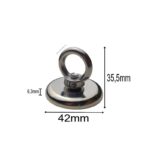 Neodym Ösenmagnet Ø42mm x 6,3mm Bergemagnet, Topfmagnet M6 mit Öse Neodym Ösenmagnet Ø42mm x 6,3mm Bergemagnet, Topfmagnet M6 mit Öse